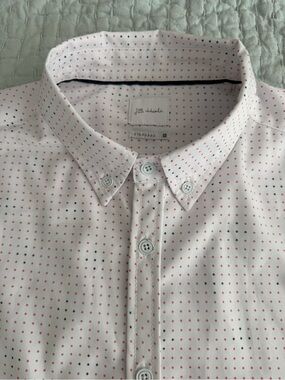 JB Holt Men's Dot Print Button Down Shirt Standard Fit Size M